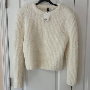 NWT H&M Cozy Cream Fuzzy Knit Women's Sweater